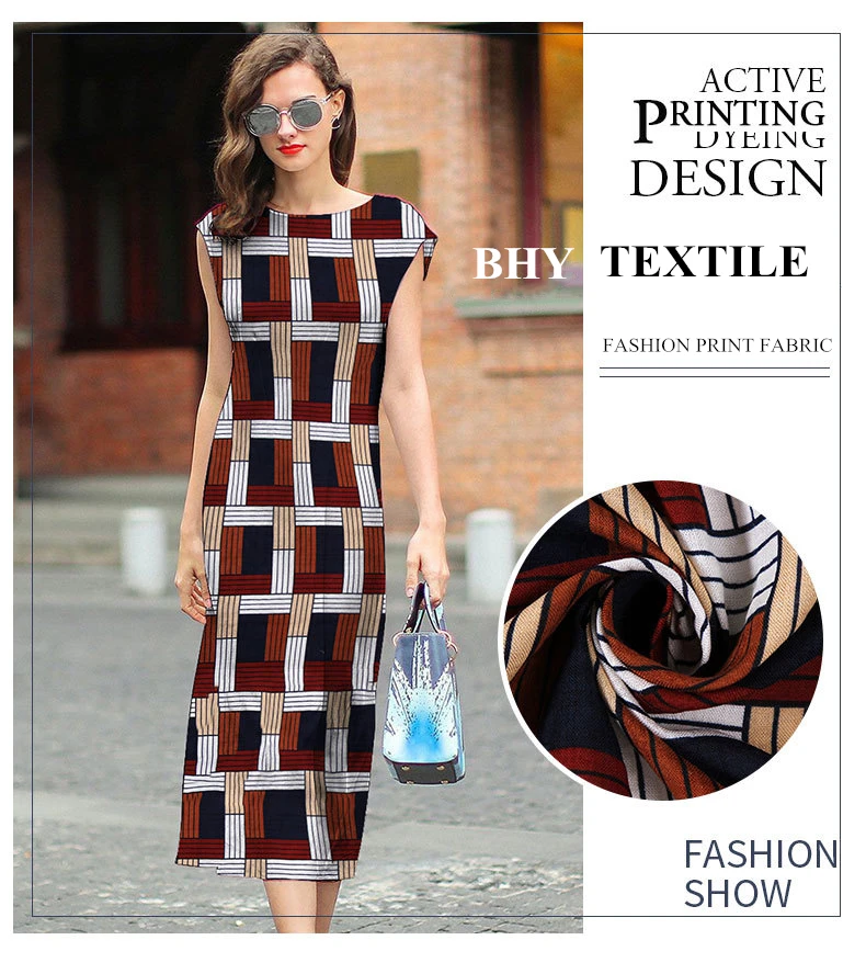 Модный дизайн, хлопчатобумажная вискозная плетеная простая ткань с принтом для модных платьев, тканые топы, одежда