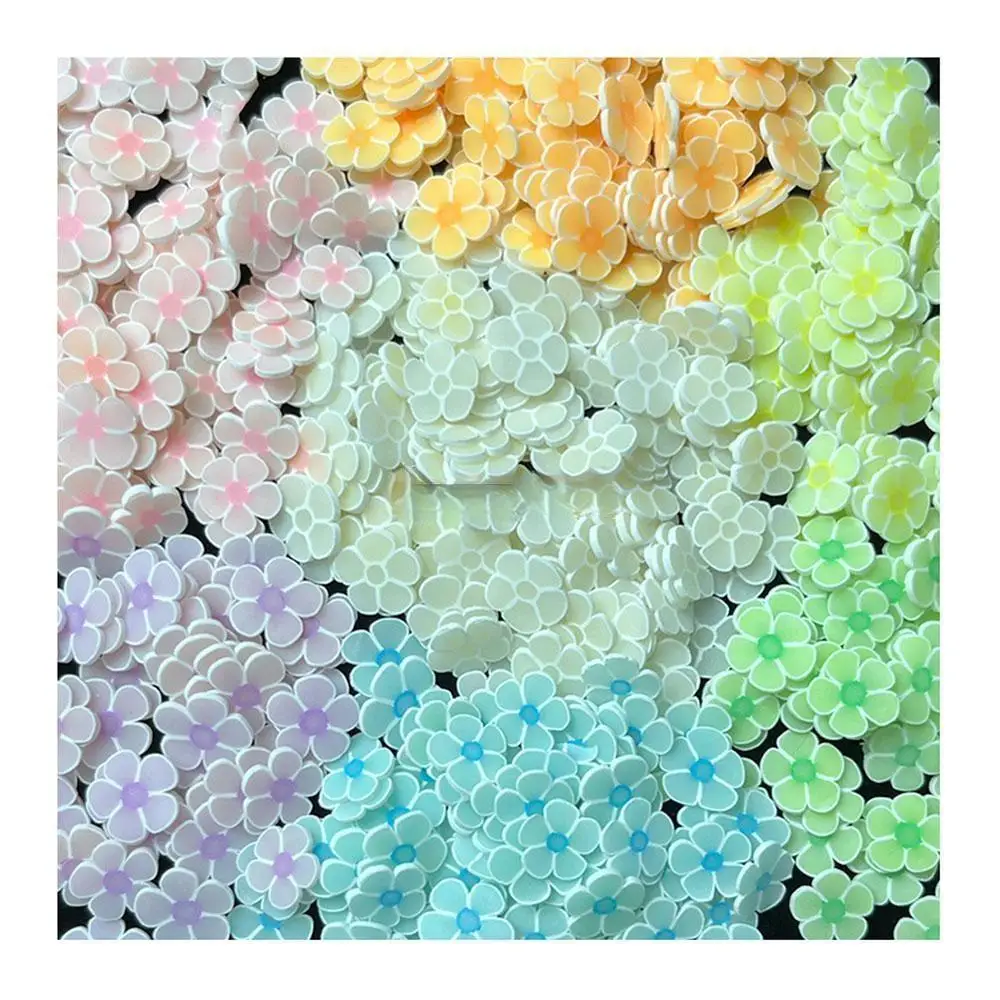 White Blue Snowflake Polymer Clay Slices Mix Round Pearl Beads DIY Toys Slime Charms Kids Gifts Nail Decor Handicraft Supply