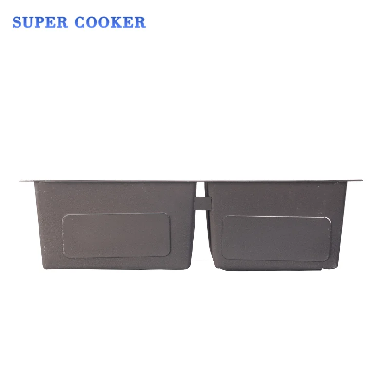 Wholesale Double Bowl Handmade Kitchen Sink Splash Proof Mounted Stainless Steel Kitchen Sink