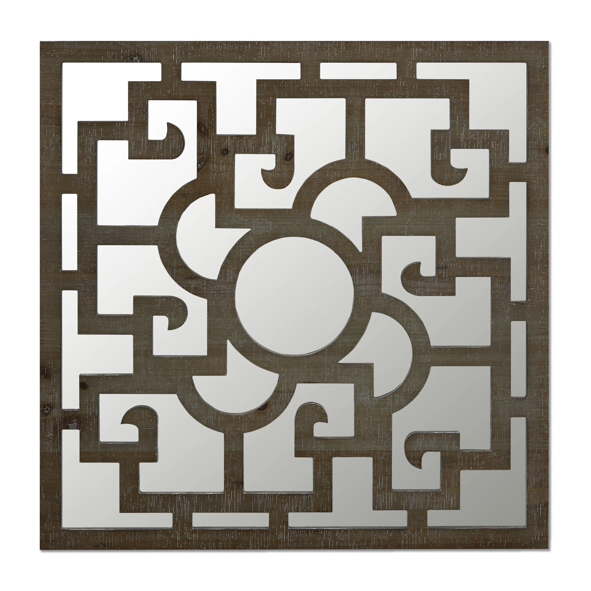 Best selling geometric wall mirror wooden frame