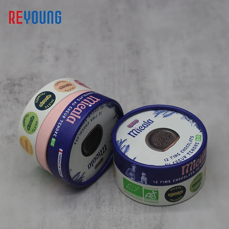 Wholesale Small Gift Packaging Paper Round Tube Boxes For Chocolate Or Food