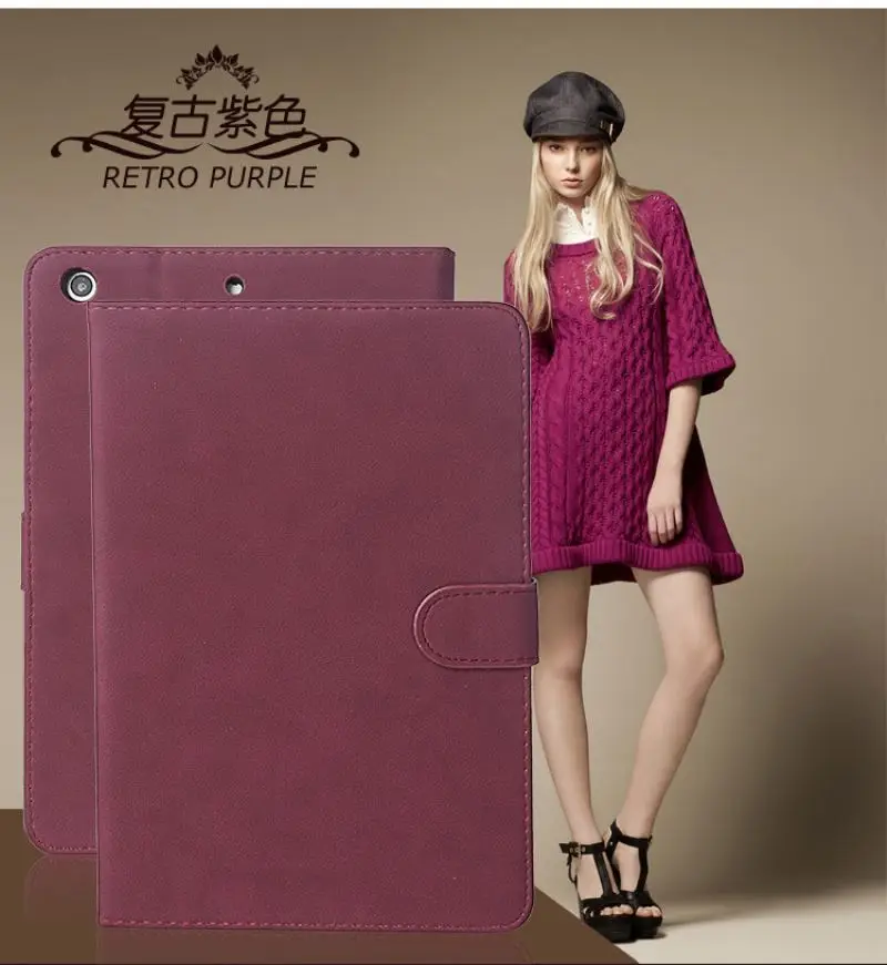 Purple Brown For iPad Cover 2020 Men Flip Leather Case For iPad Mini 5 Case Cover