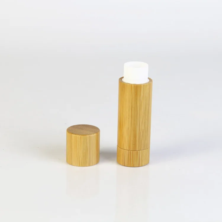 super march free sample Eco friendly natural bamboo lip stick tube packaging 5g wooden lip balm containers