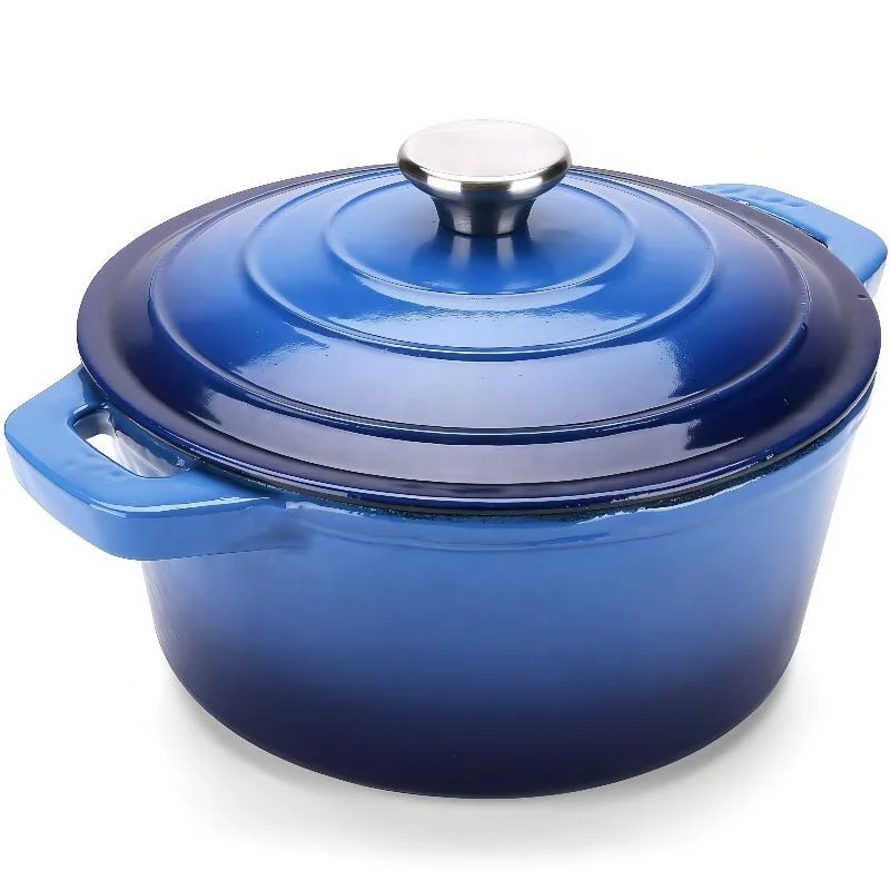 Colorful Enamel Cast Iron Casserole Pots Kitchen Casseroles Round Dutch Oven With Two Ears