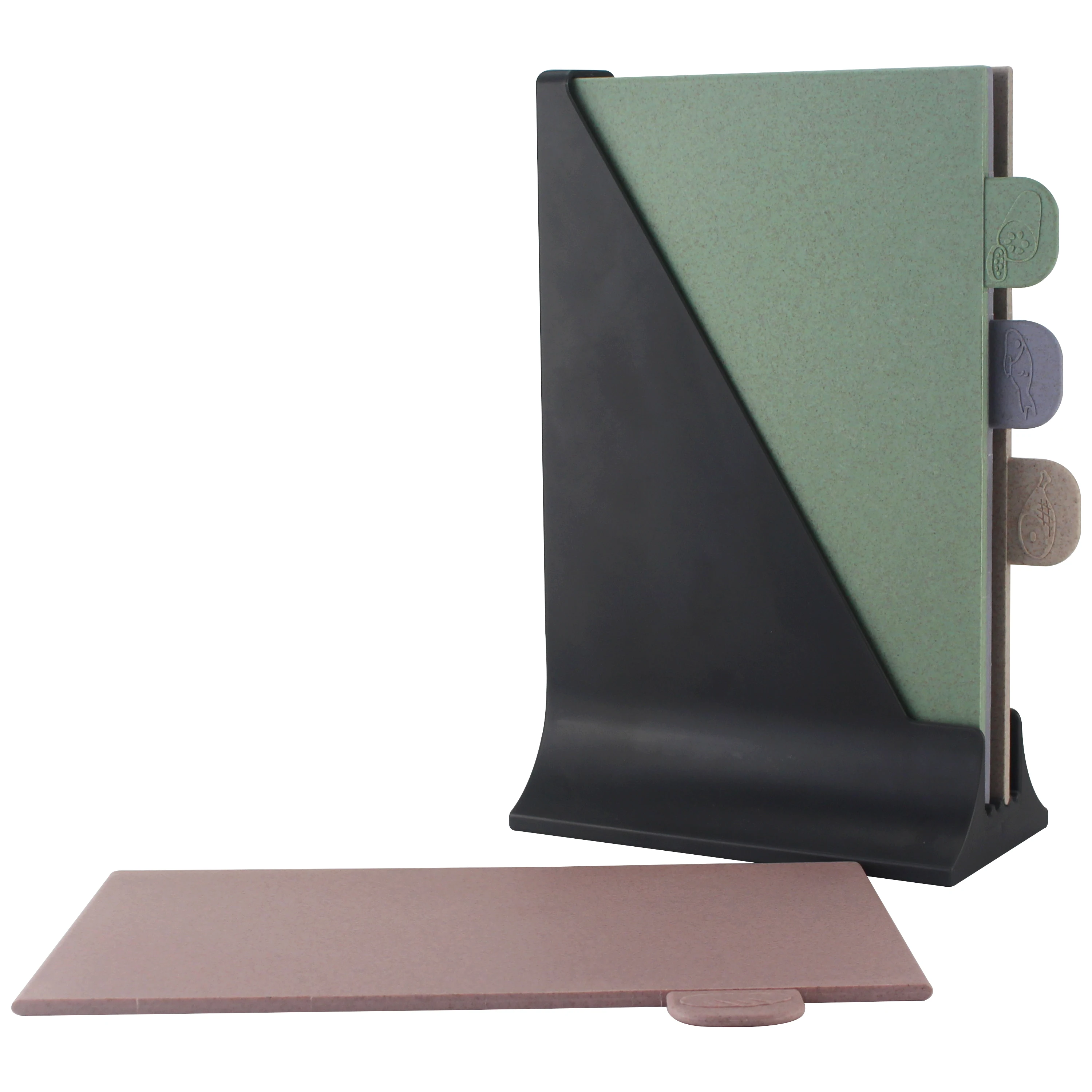 New Style 4 Pcs Plastic Color Coded Indexed Cutting Chopping Board Set With Holder Non Slip