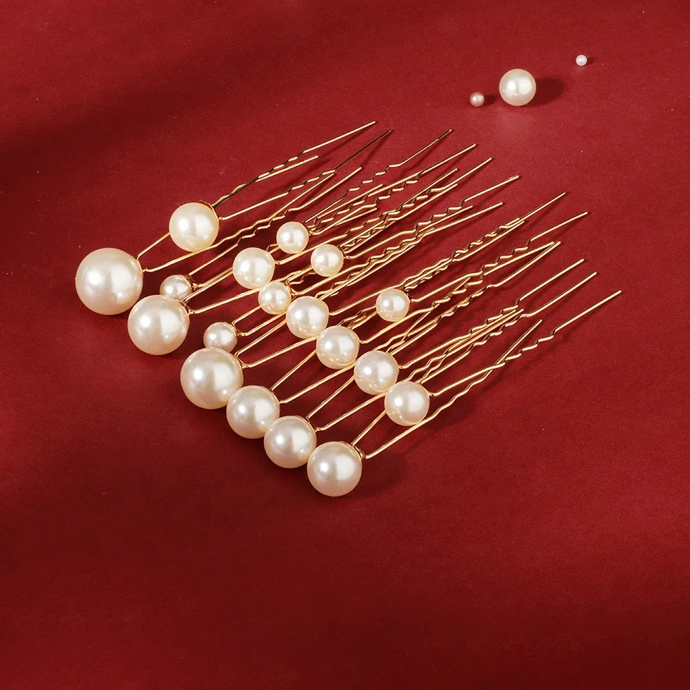 2022 New bridal headwear handmade hairpin Hair accessories Retro makeup Hairpin Pearl 18 hairpins