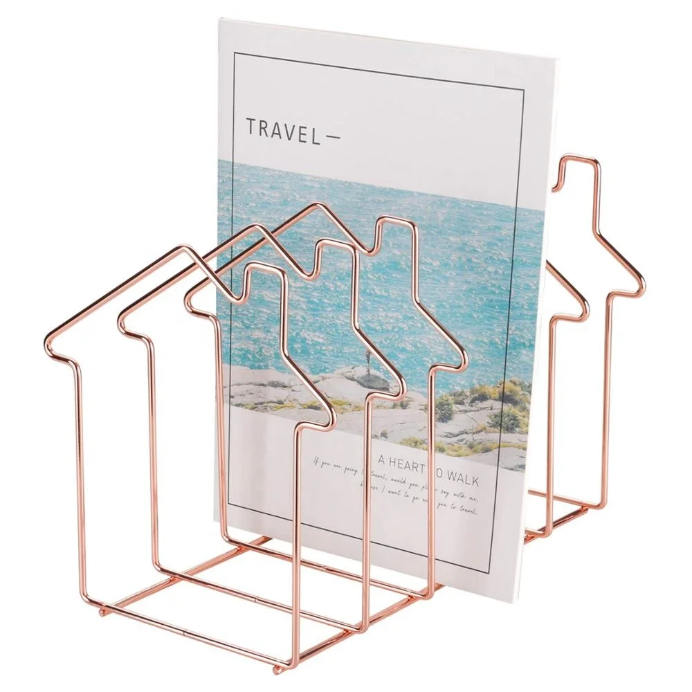 Modern Metal Iron Display 5 Slot Magazine Holder File Sorter Office Accessories Desk Organizer