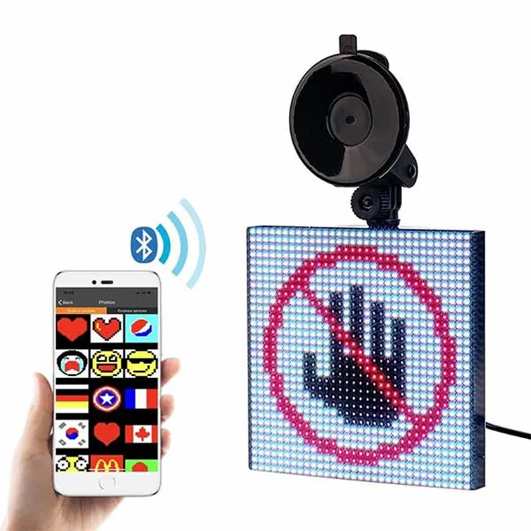 LED Light Car Display Full Color Emoticon Animated Wireless Transmission Gift DIY Matrix Highly Perform Vehicle Screen Photo