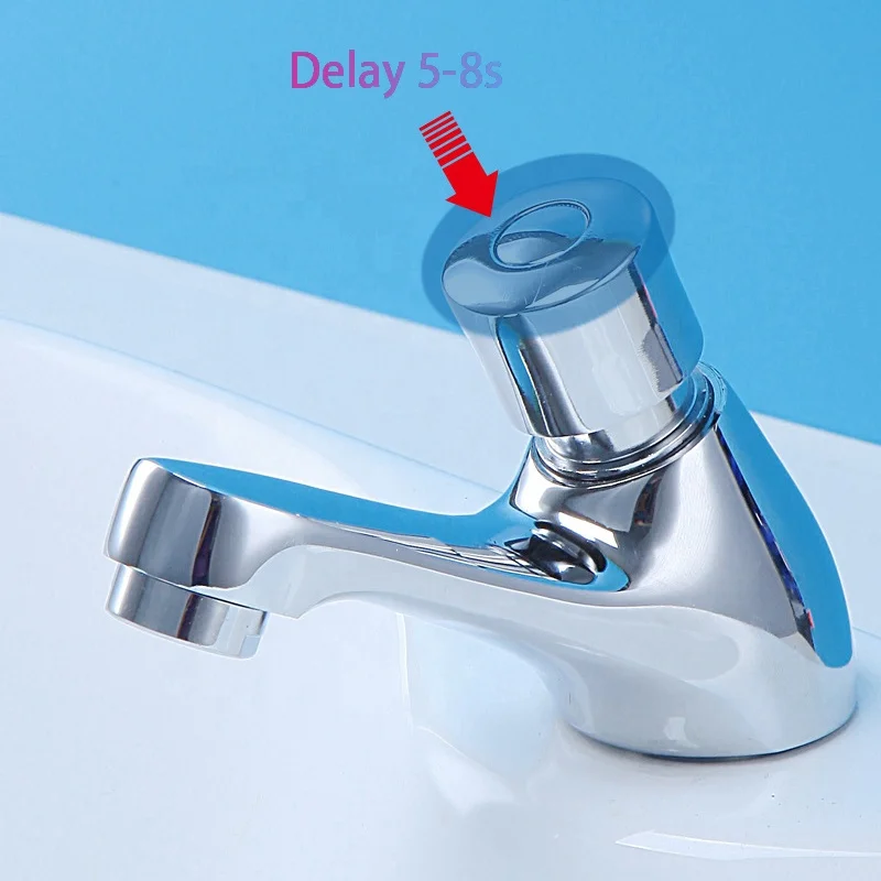 Hot Sale Water Tap Sink Tap Bathroom Water Faucet Brass Single Hole Basin Faucet Self Closing Tap
