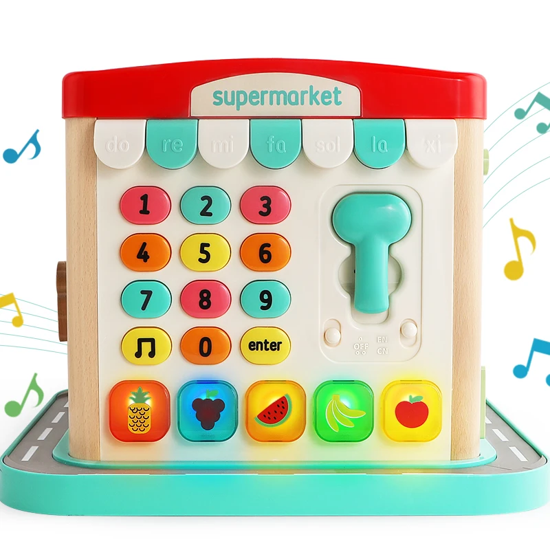 Top selling Educational friendly intelligent plastic activity cube building blocks Multi function kids music toys