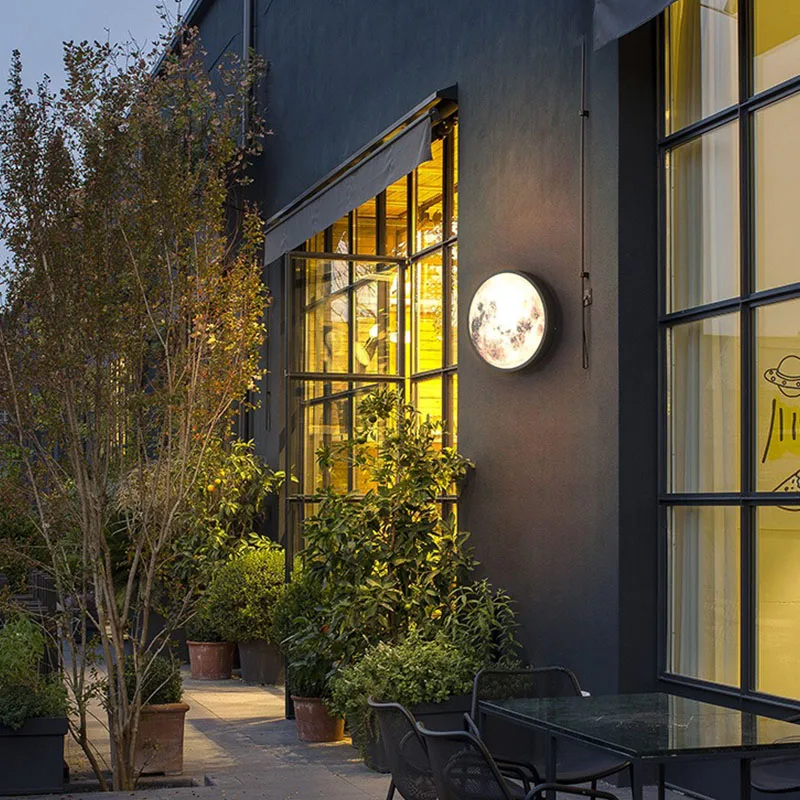 Waterproof IP54 LED 20W creative corridor mural wall fitting garden lamp outdoor courtyard decoration moon wall lamp