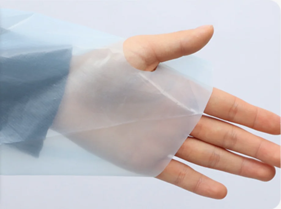 yellow 35g 120*190cm individual pack Thumb Loop Plastic Gowns