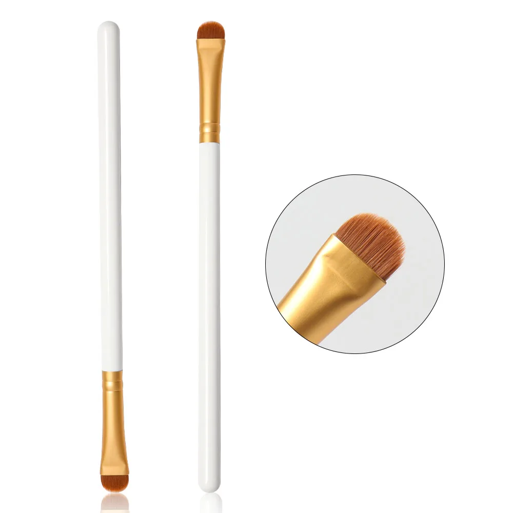 #212 Black Flat Brow Brush OEM Wooden Handle Private Label Nylon Hair Angled Thin Concealer Brushes Eyebrow Tint Dyeing Brush