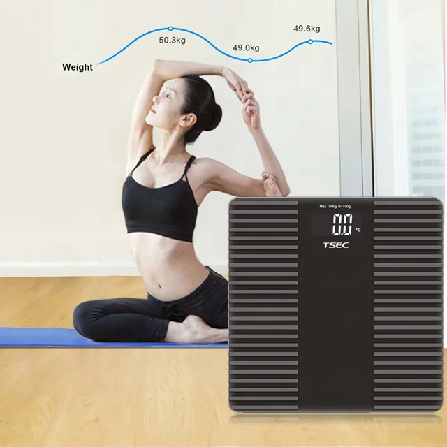 
Anti-slip function digital weighing bathroom scale 6mm electronic silicone body scale with blue blacklight 