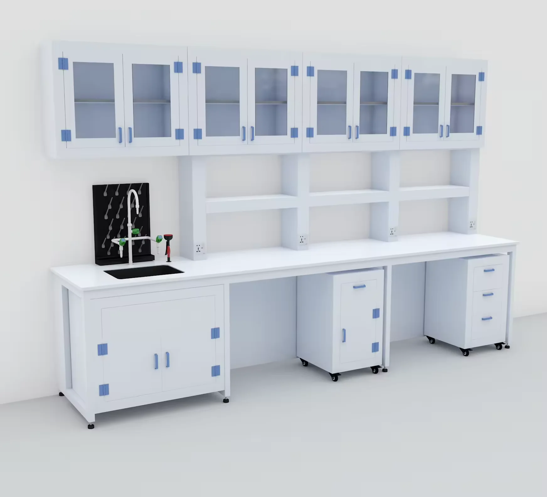 Quality Assurance PP Lab Furniture Side Bench And Lab Center Bench Great Anti-corrosive