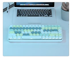 AJAZZ K840T 84 Keys Wireless Type-C Keyboard Gaming LED Wired Keyboard Usb Custom Keyboards Mini