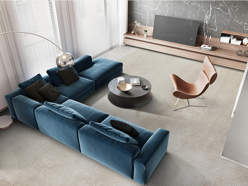 Interior grey retro collection brick design living room large area rug