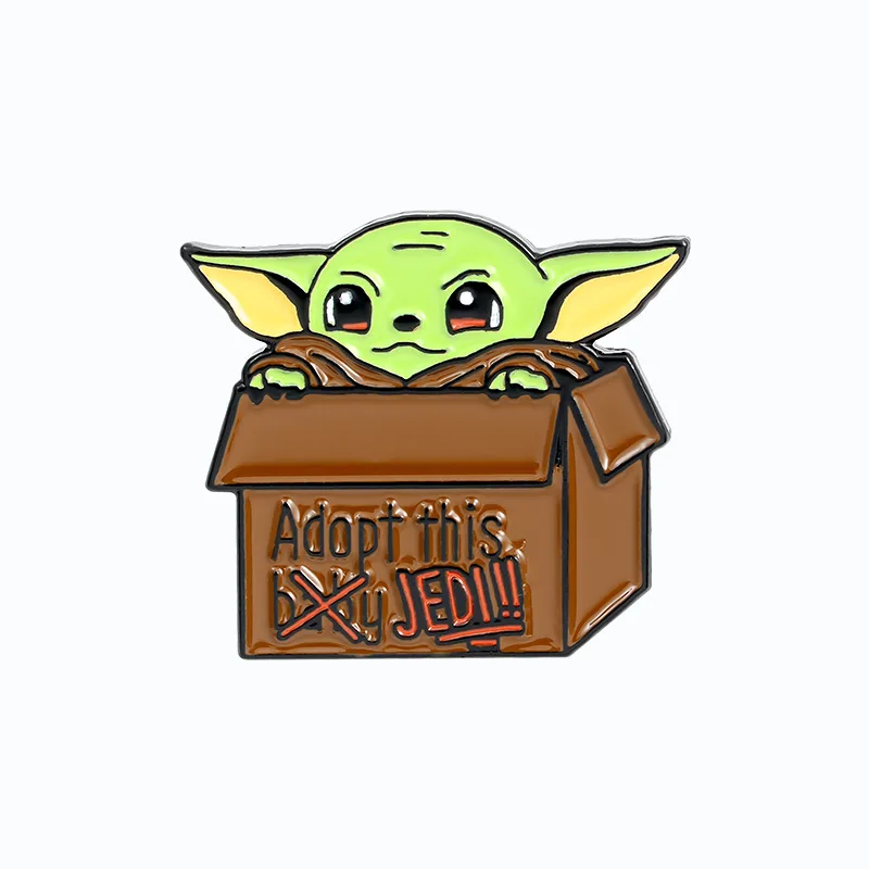 Детская Мягкая эмалированная шпилька для шляпы YODA готовая к