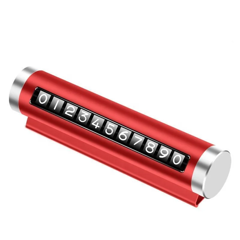 Jiesen Wholesale Parking Telephone Plate Moving Car Temporary Parking Card Metal Mobile Phone Number Plate