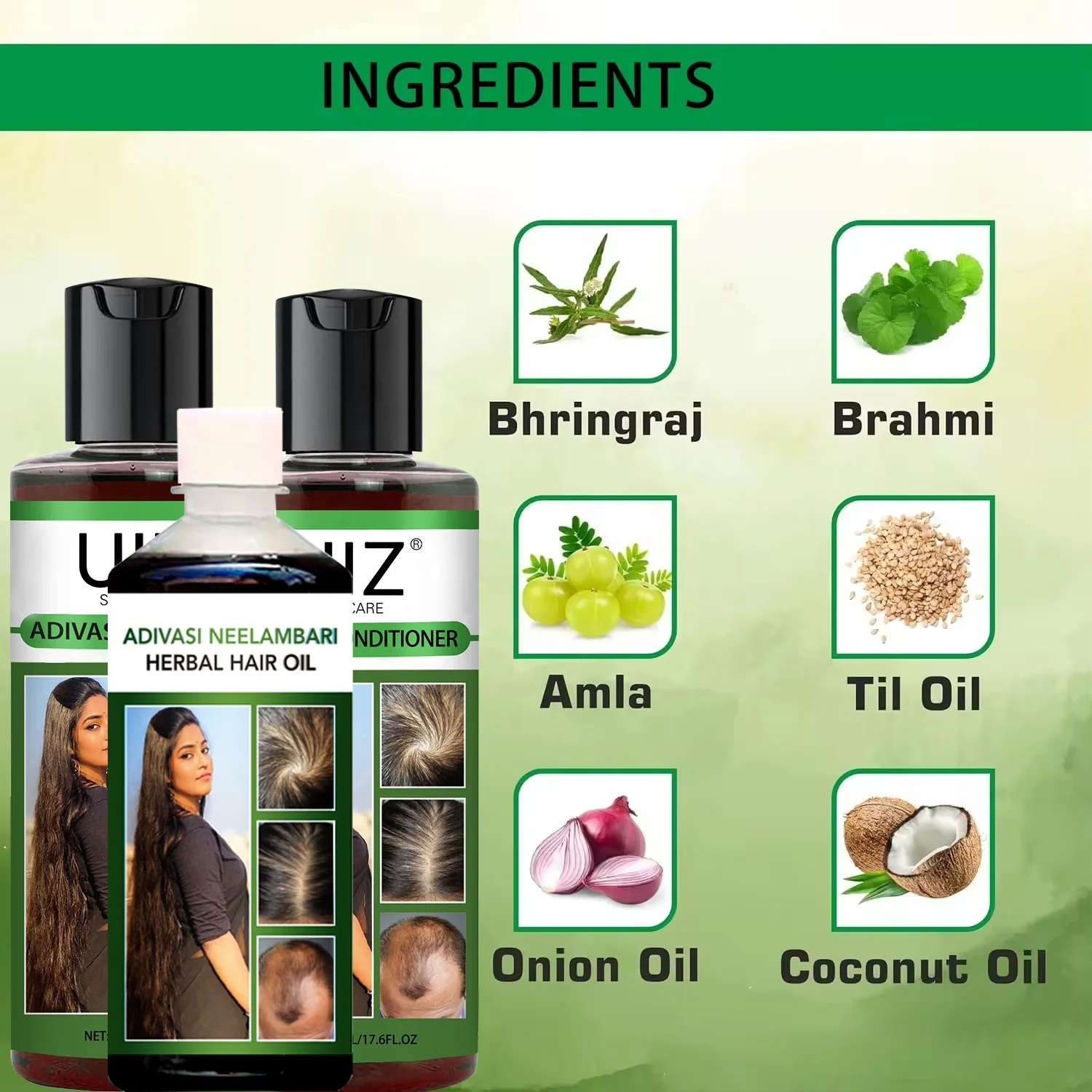 Private Label 100% Pure Natural Herbal Hair Care Set Anti Loss Thickening Growth Shampoo and Conditioner