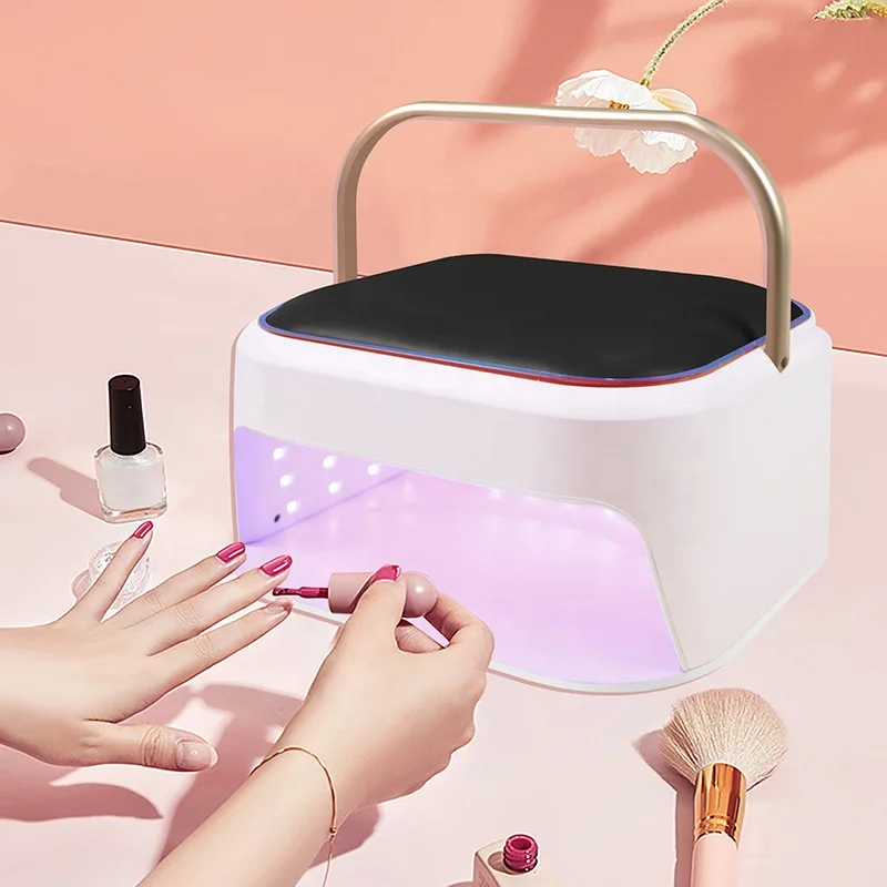 Professional Black Hand Pillow 218w Cordless Uv Led Nail Lamp Portable Nail Equipments Uv Lamp