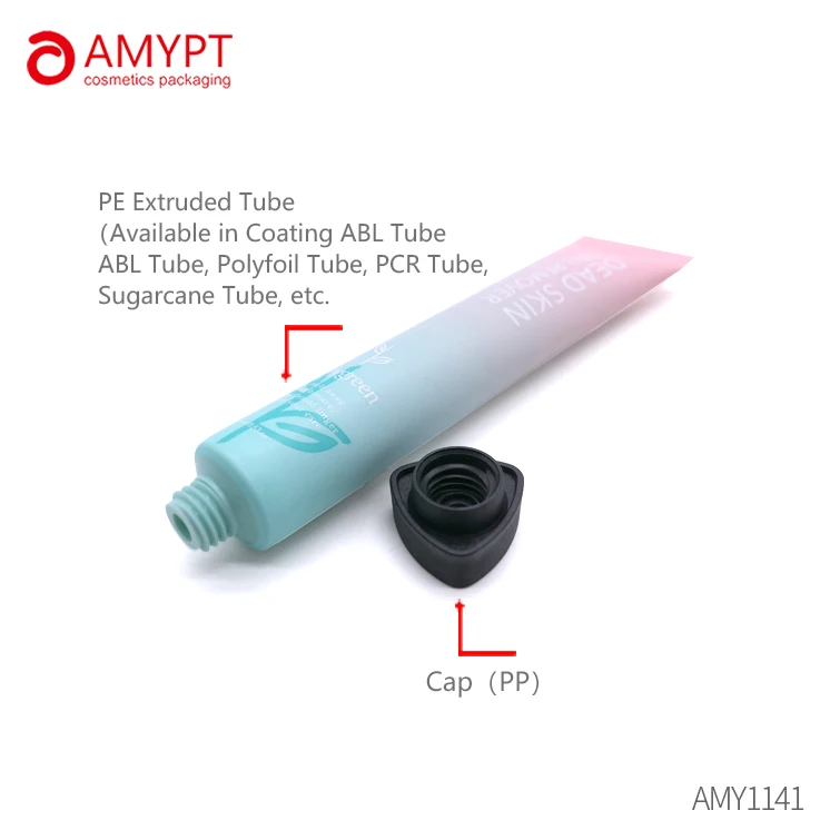 eye cream tube cosmetic packaging with triangle  lid