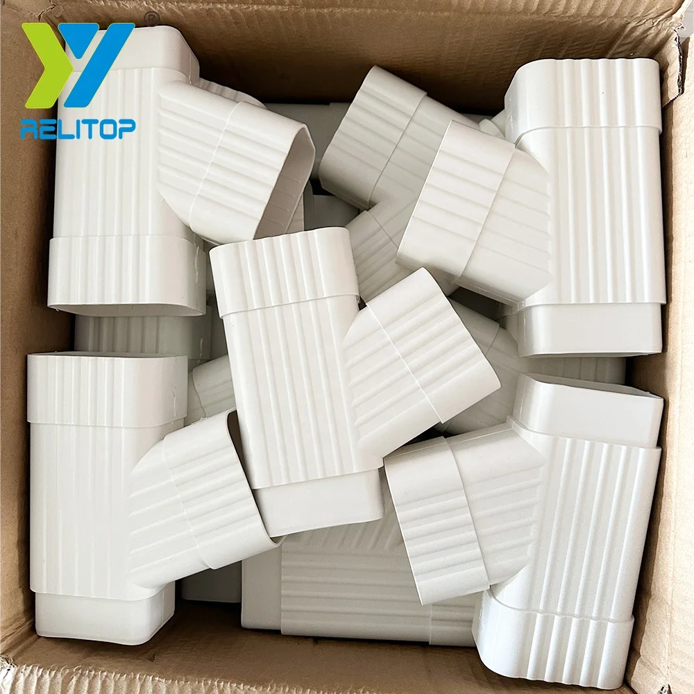 Downpipe connector gutter rainwater pipe beveled square pipe tee connector exterior wall drainage pipe factory direct sale