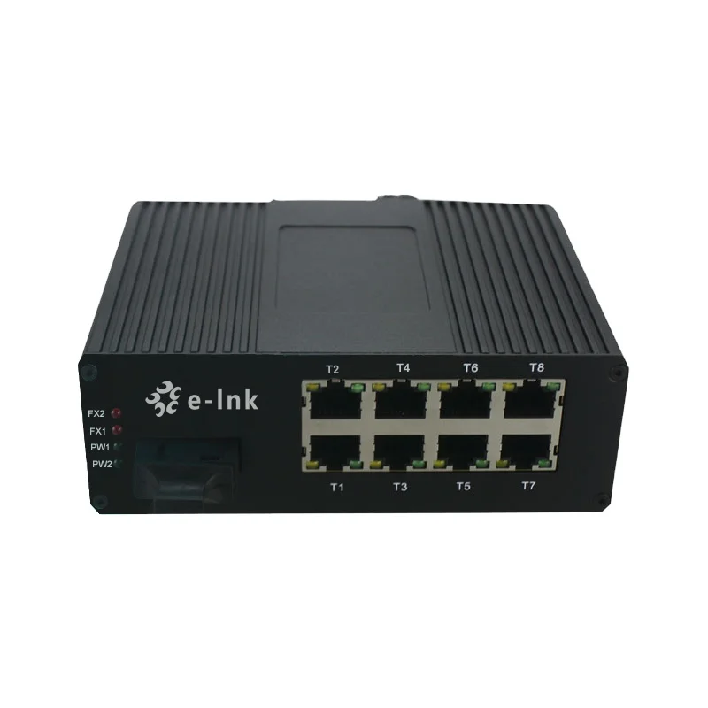 Промышленные 8 Pport 10 / 100BASE-T (8-портовый PoE +) + 1 порт 100BASE-FX