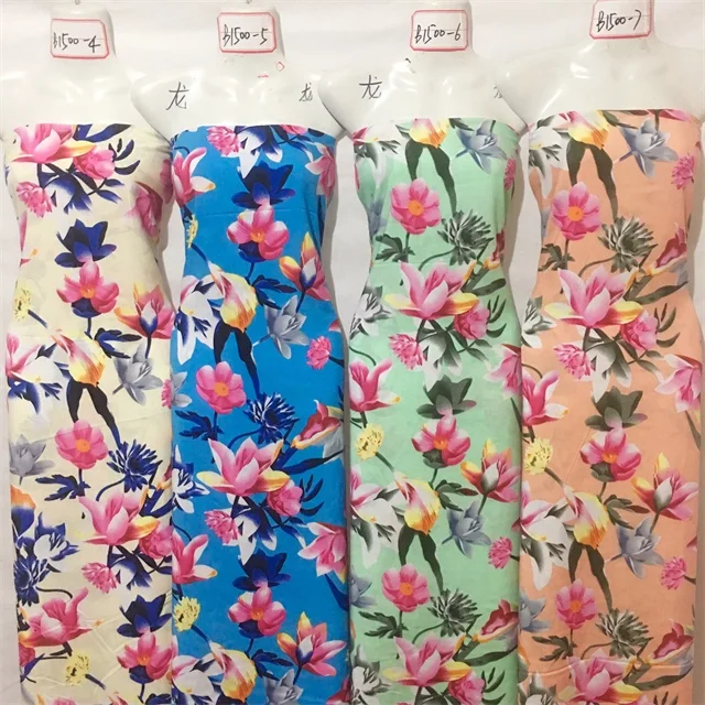 Wholesale Custom 100% Printed Viscose Rayon Fabric,Woven Technics Bright Color Digital Printed Rayon