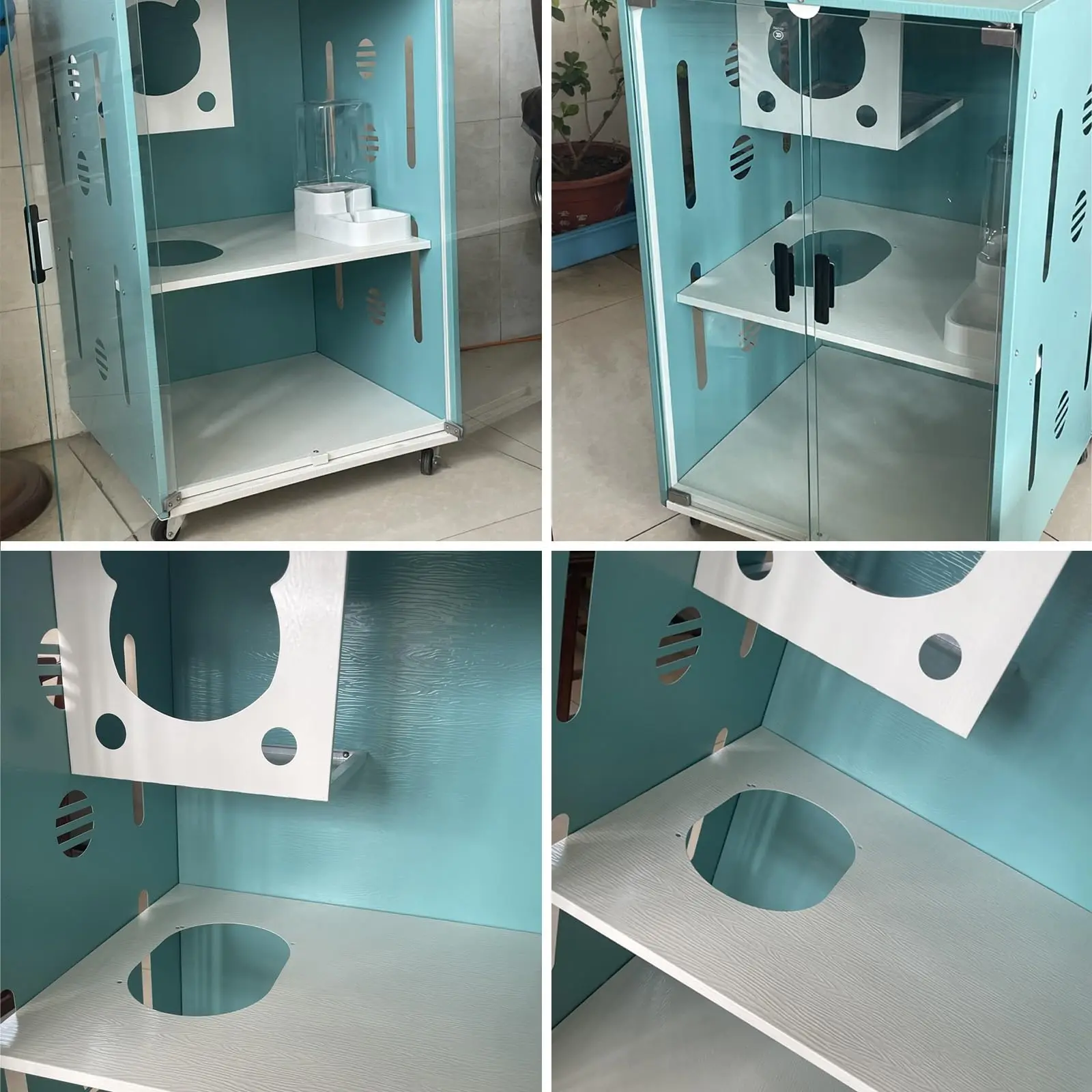 Factory Direct luxury solid wood cat cages pet houses cat villas Indoor Large Cat Cages with Wheels
