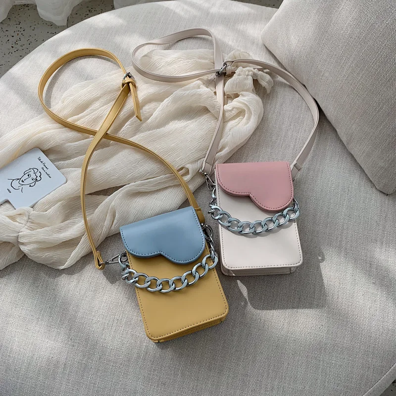 Модная контрастная Цветная Акриловая Ручка квадратное Сердце Личность сотовый телефон мода маленькая сумка через плечо