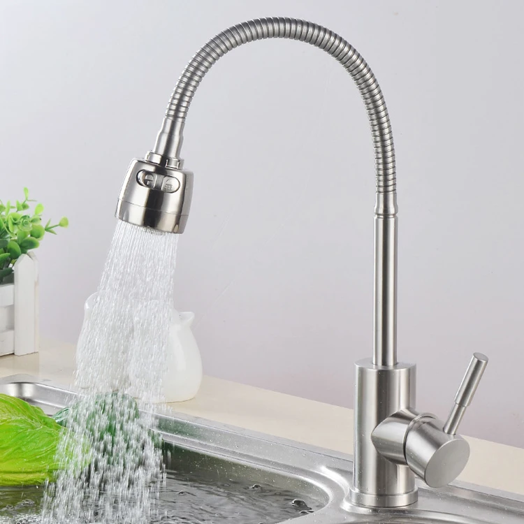 304 stainless steel 2 Mode Flexible 360 Swivel Stainless Steel Kitchen Sink Faucet Mounted Basin Water Tap Kitchen Faucet