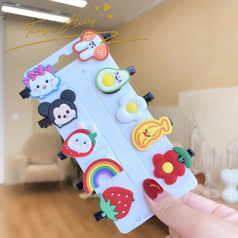 Tracy & Herry Spring 2022 New Fashion Hair Accessories Kids Colorful Cartoon Flat Spring Clips for Baby Girls Cute Hair Clip