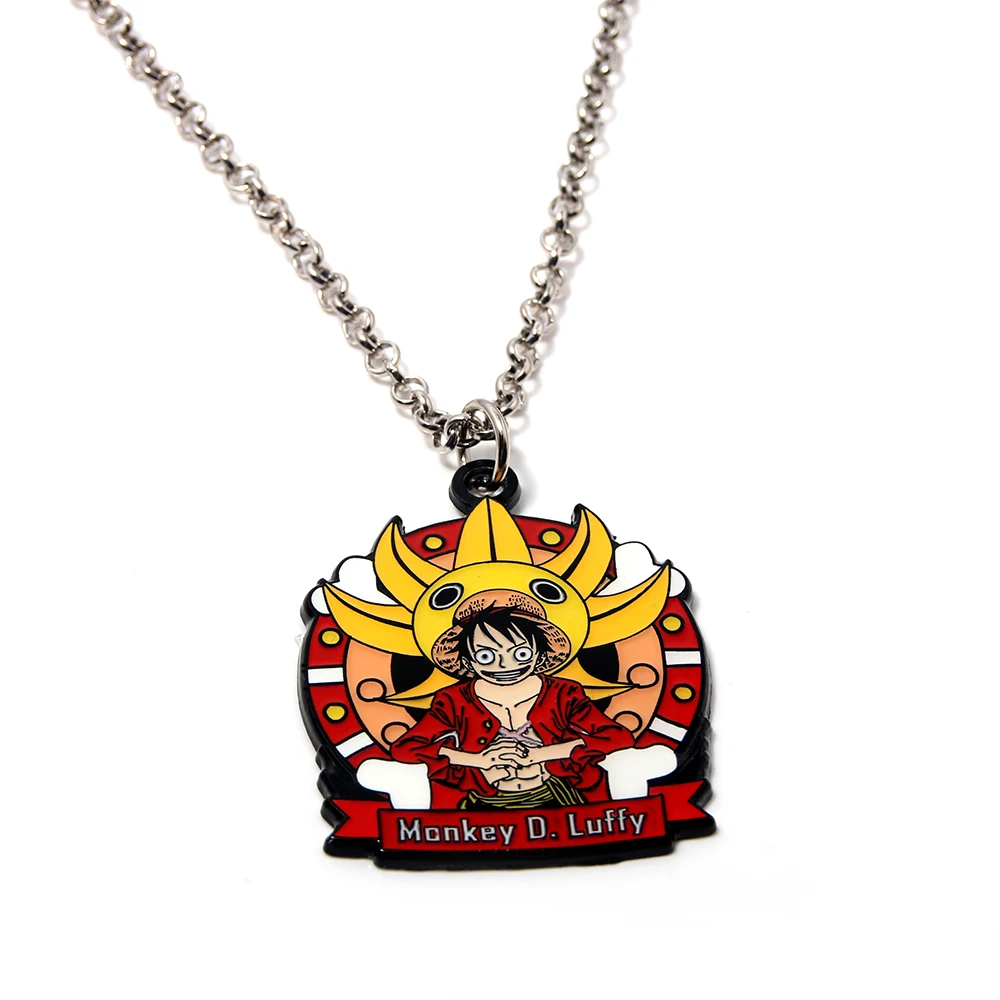 High Quality Anime Straw Hat Kid One Pieces Pendant Metal Monkey D.Luffy Necklace