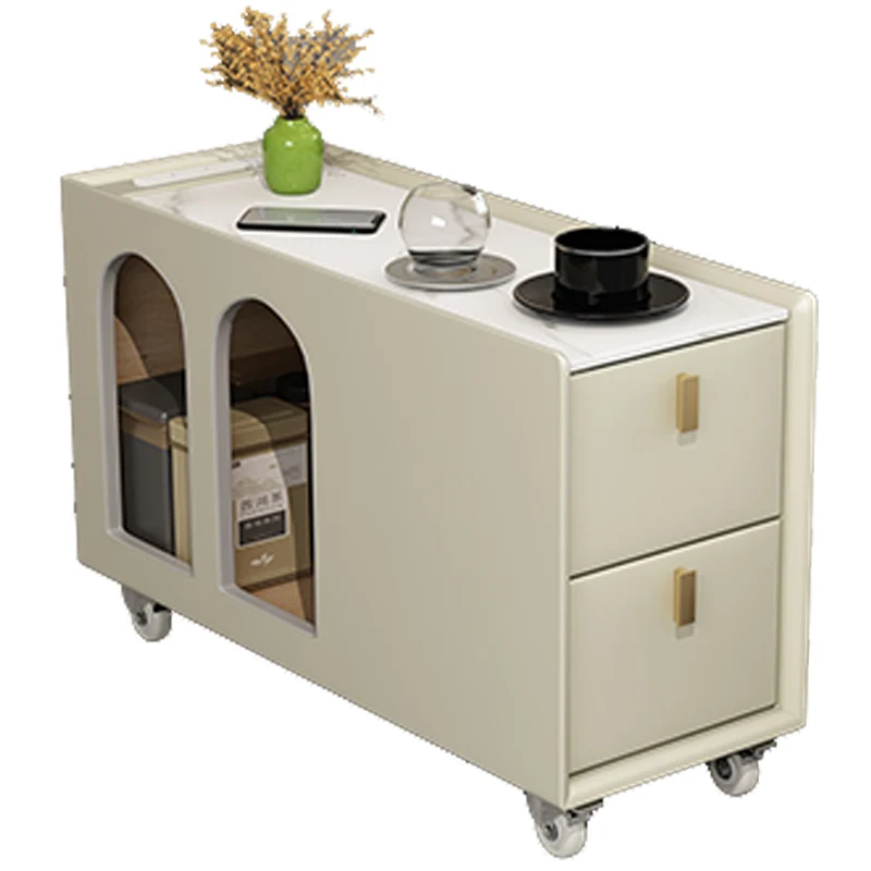 Простой и современный кожаный, кофейный столик рядом с диваном, прямоугольная мебель для гостиной, шкафчики, диван, боковой шкаф