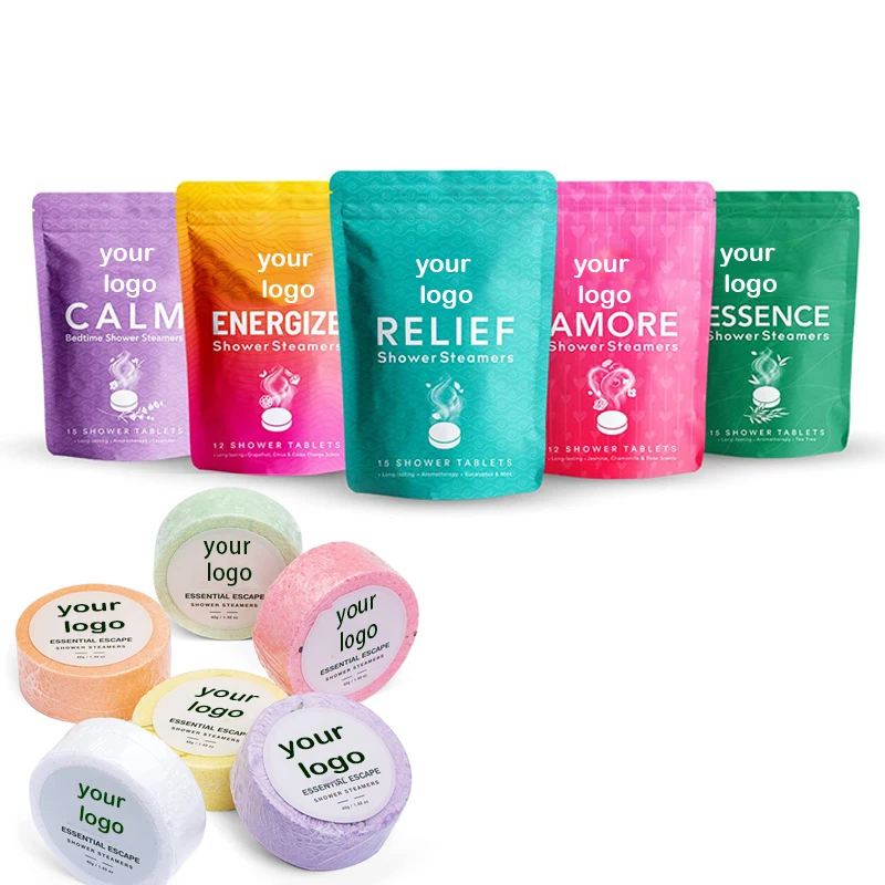 OEM Wholesale Private Label Custom Packaging Organic Essential Oil Natural Aromatherapy Shower Steamers
