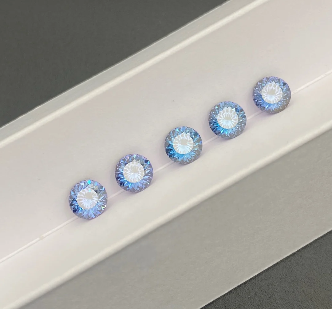 Top Quality Round Moissanite Colored Moissanite 3-8mm 0.1-2ct VVS Moissanite Price Per Carat