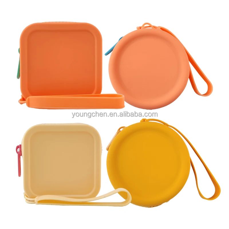 Wholesale High Quality Silicone Coin Purse Pouch Custom LOGO Square and round Coin Purse Small Mini Wallet With Zipper