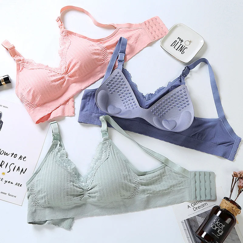 
Бюстгальтер для грудного вскармливания без стальных колец, удобное нижнее белье с открытыми пуговицами для беременных женщин 