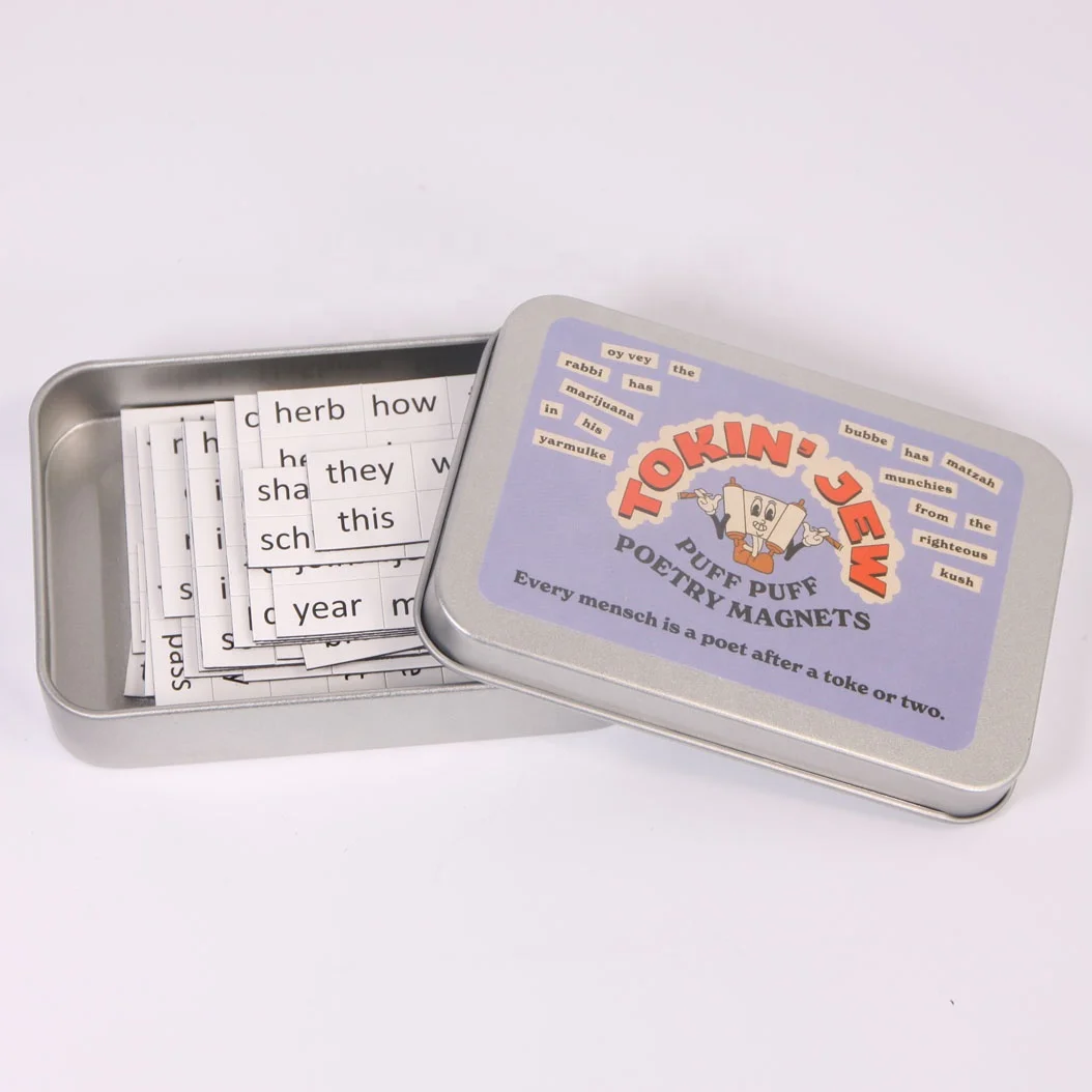 custom poetry magnet tin box