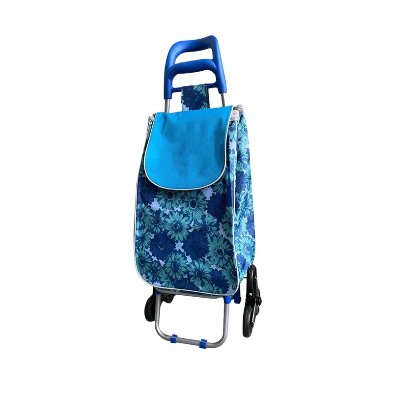 Factory Wholesale Collapsible Shopping Grocery Cart Trolley Bag Folding Wheeled Stair Climb Shopping Trolley