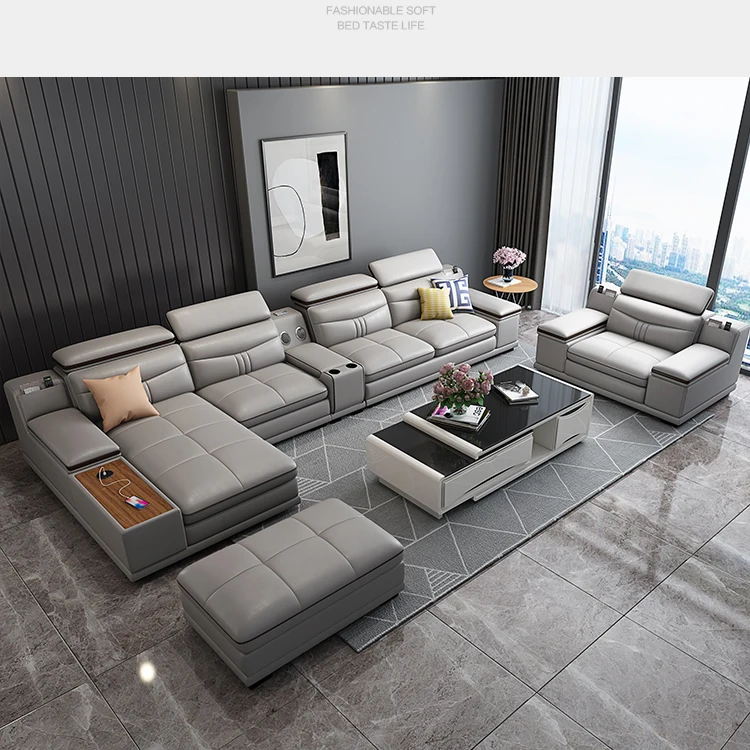 Living Room Modern Sofa 7 Seater Furniture Design Leather Sectional Sofas, Sofa For Home 7 Seater