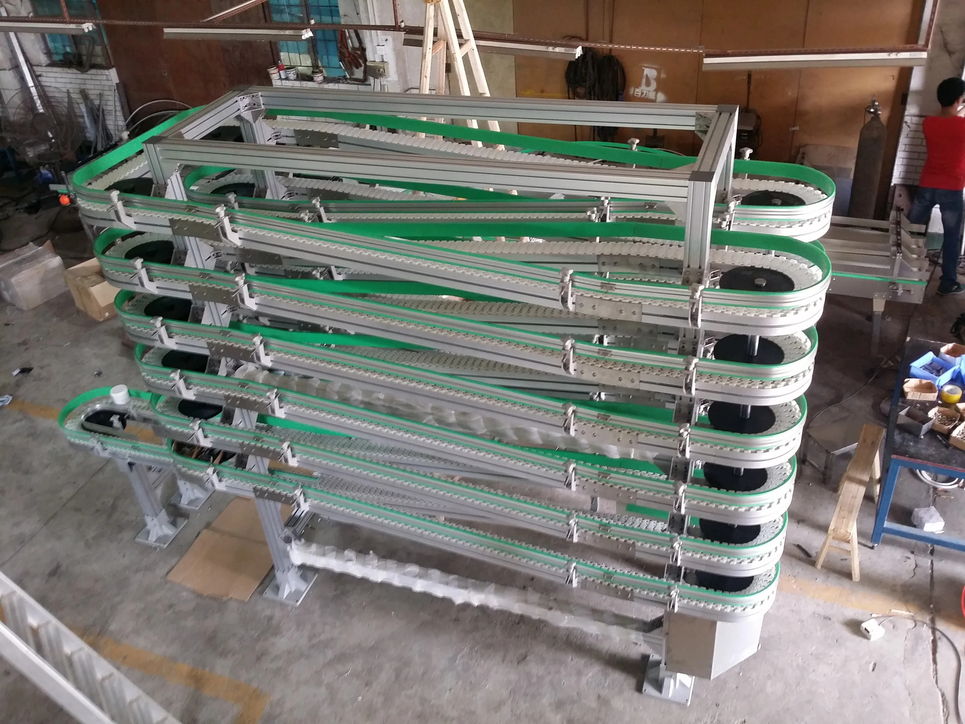 Buffer Conveyor of automation for accumulation purposes /Aluminum  buffering flexible link chain conveyor