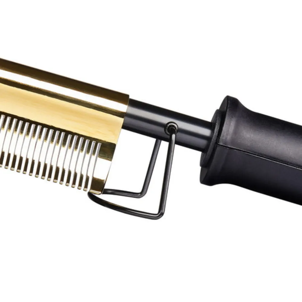 Wholesale Private Label Electric Ceramic Heat Pressing comb Hair Straightener Custom Logo 500 Degrees Hot Comb