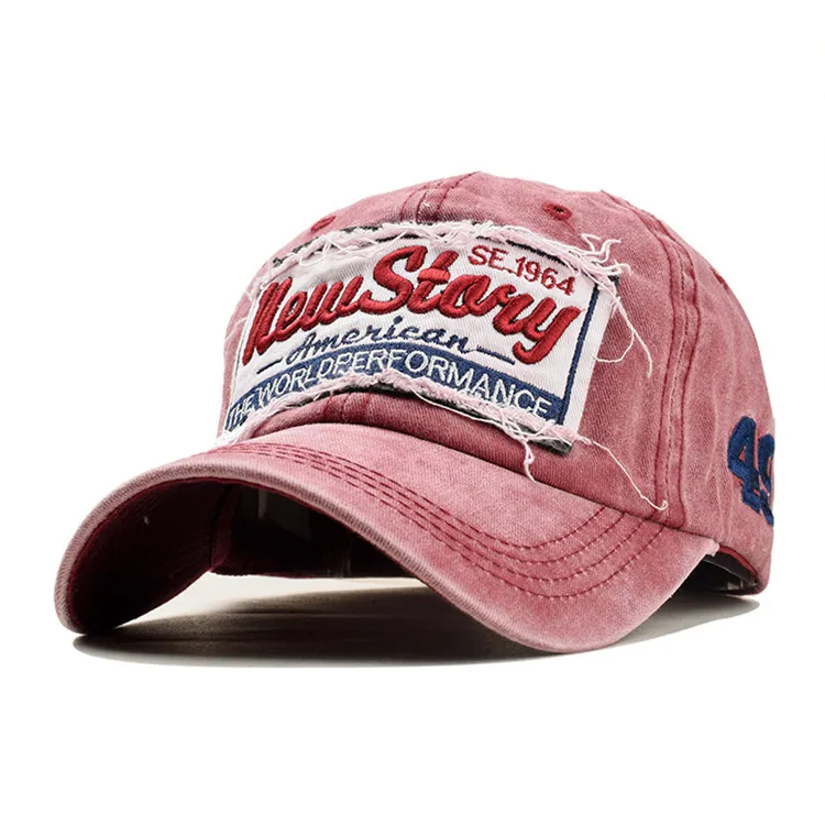Wash Metal Logo Custom Design Baseball Hat Cap Washed Old Coated Retro Vintage Baseball Cap