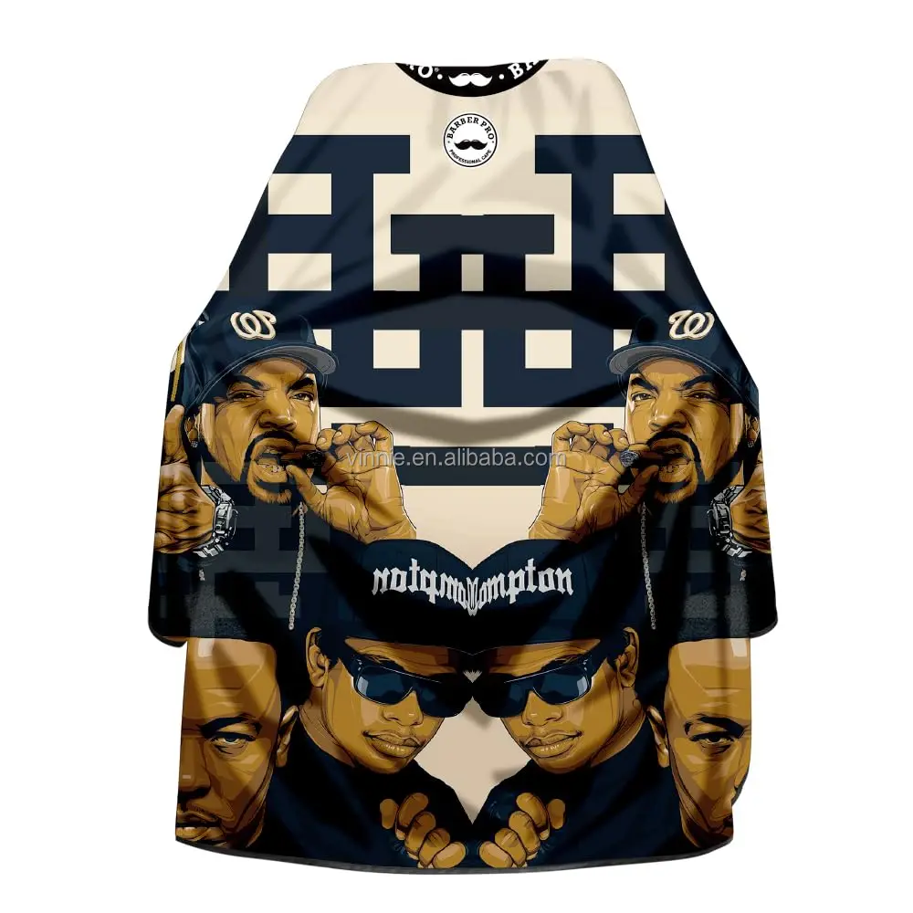 New Sublimation Printing 100% Polyester Machine Washable Barber Sports Cape for hair cutting, designed barber capes