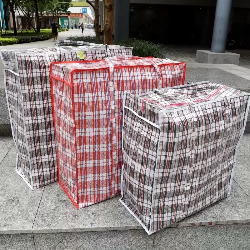 Waterproof Extra Large Capacity Moving Storage Reusable Recycle PP Woven Bags With Zipper For Clothes Quilt