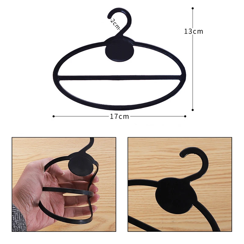Cross border custom oval scarf hanger crossbar scarf hook space saving plastic tie hook black towel hanger for garment
