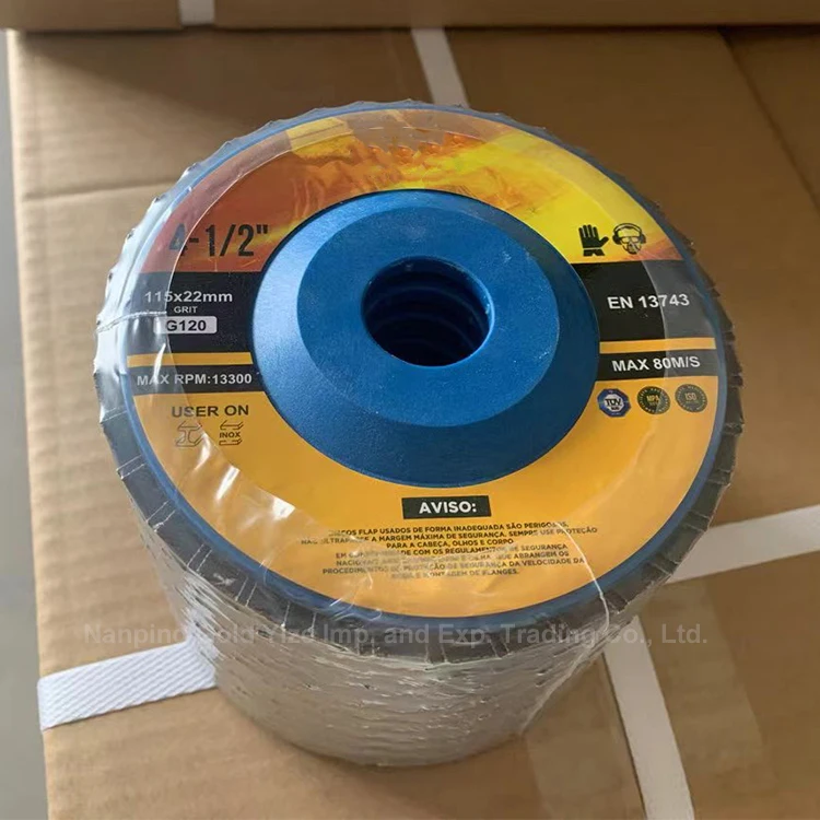 4.5 inch 4 1/2 nylon Flap disc grit 120 for metal grinding