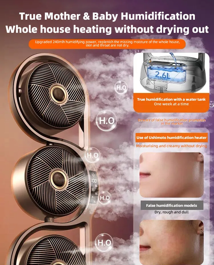 Winter 3000W Oscillating Space Heater Remote Control Electric Fan Heater Ceramic Tower Heater